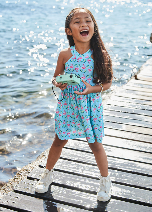 Mayoral Flamingo Print Halter Dress - 2 Mayoral Flamingo Print Halter Dress - 2