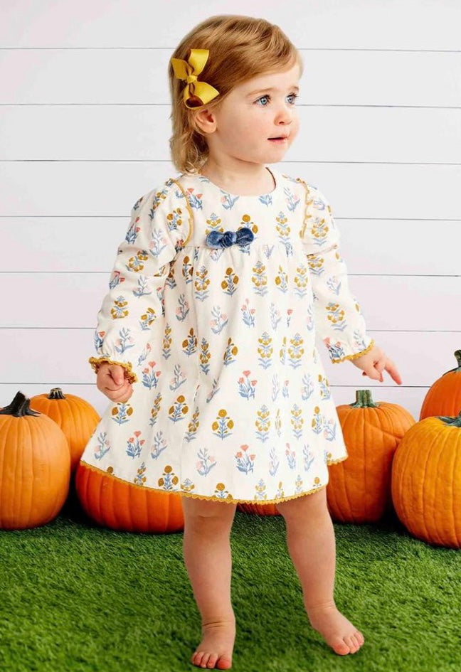 slim fit dress slacks Little Girls Cute Fall Floral Tiered Ruffle Dress main image 1