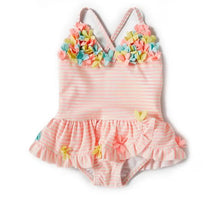 Load image into Gallery viewer, Little Me Baby Girls 3D Floral 1-Piece
Swimsuit
