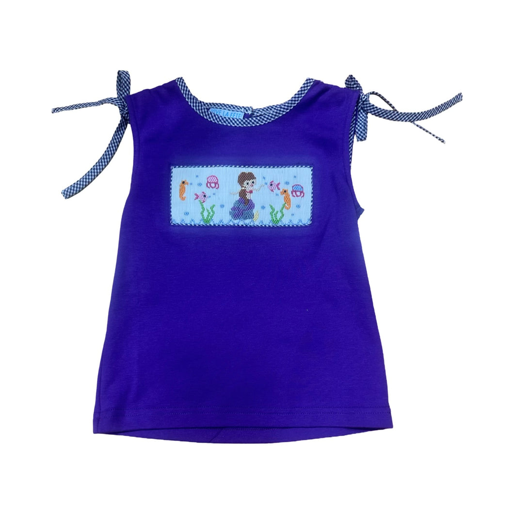Vive La Fete Mermaid Smocked Purple Knit Girls Knit Top