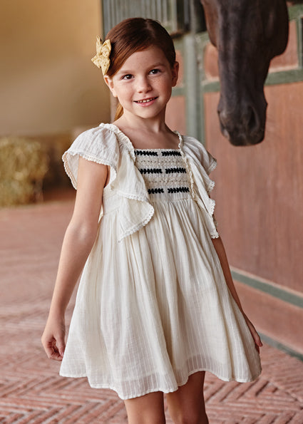 Mayoral Ivory embroidered dress Mayoral Ivory embroidered dress