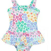 Little Me Multi Color Leopard Print Swim Suit 50+UPF