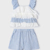 Mayoral Blue & White 2 Piece Short Set