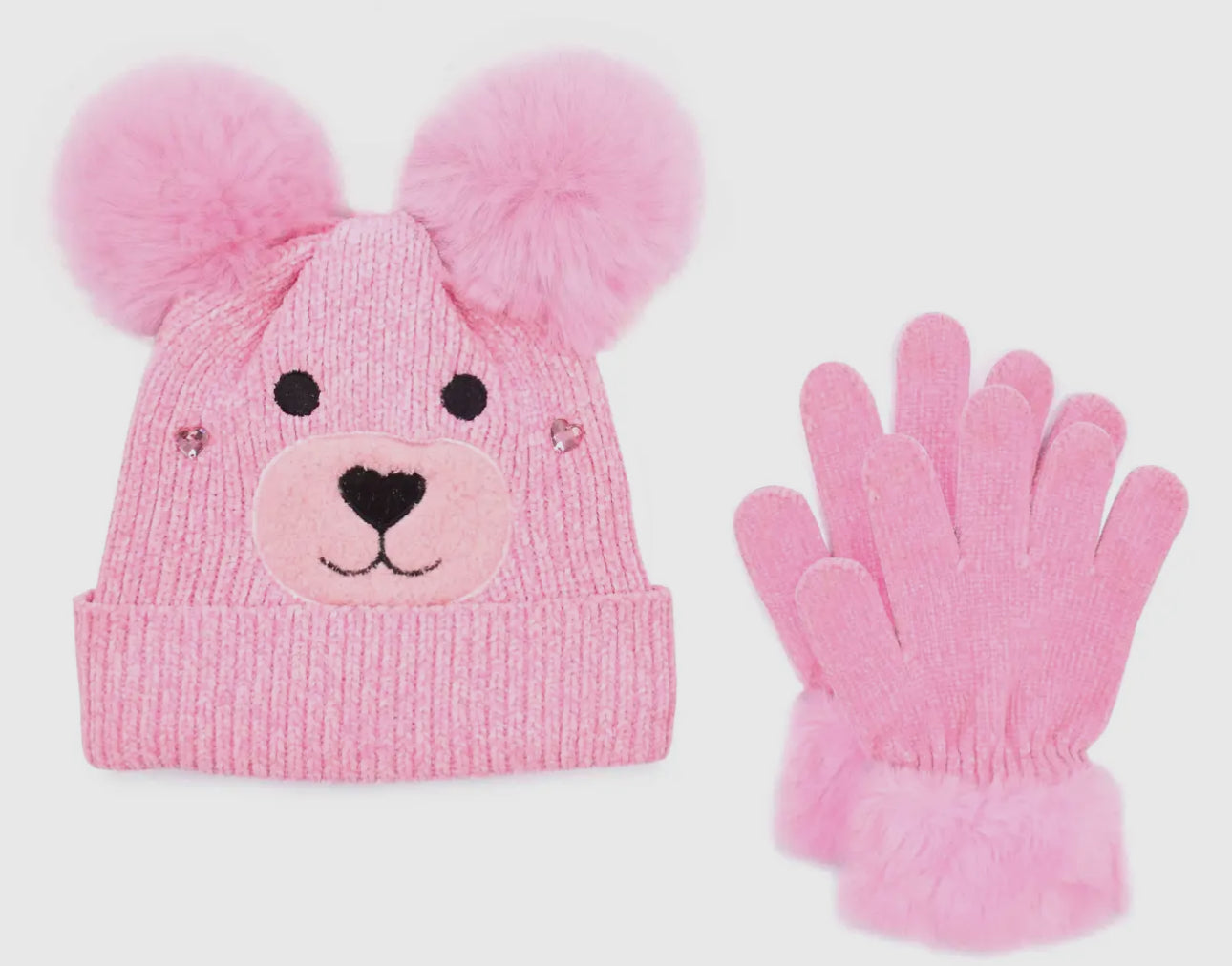 Miss Winny the Teddy Chenille Hat & Glove Set