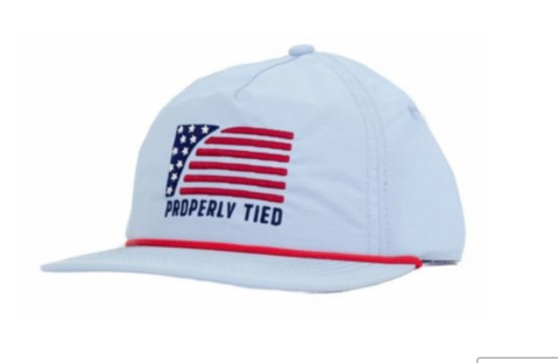 Properly Tied Boys Rope Hat-Sports Flag Light Blue