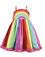 Load image into Gallery viewer, Cotton Kids Rainbow Dress
