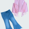 Light Pink  Western Fringe Vest