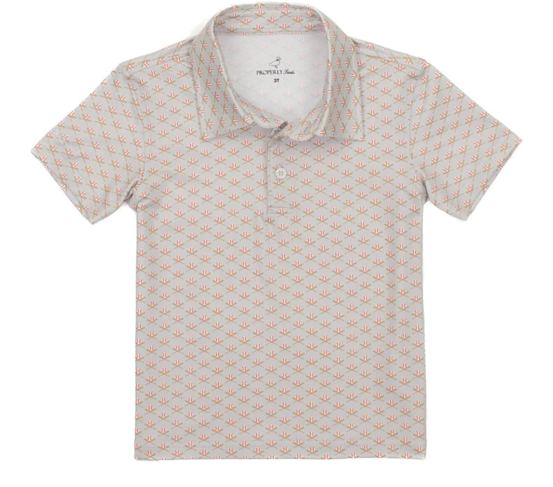 Properly Tied
BOYS INLET POLO - BASEBALL SHIELD