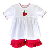 Strawberry Appliqué Short Set with Ruffle Trim