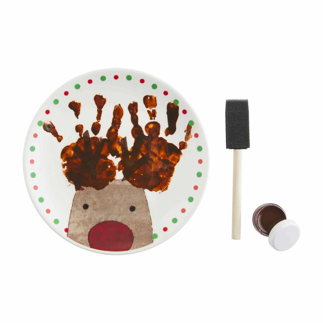 Mudpie Reindeer Handprint Plate Set