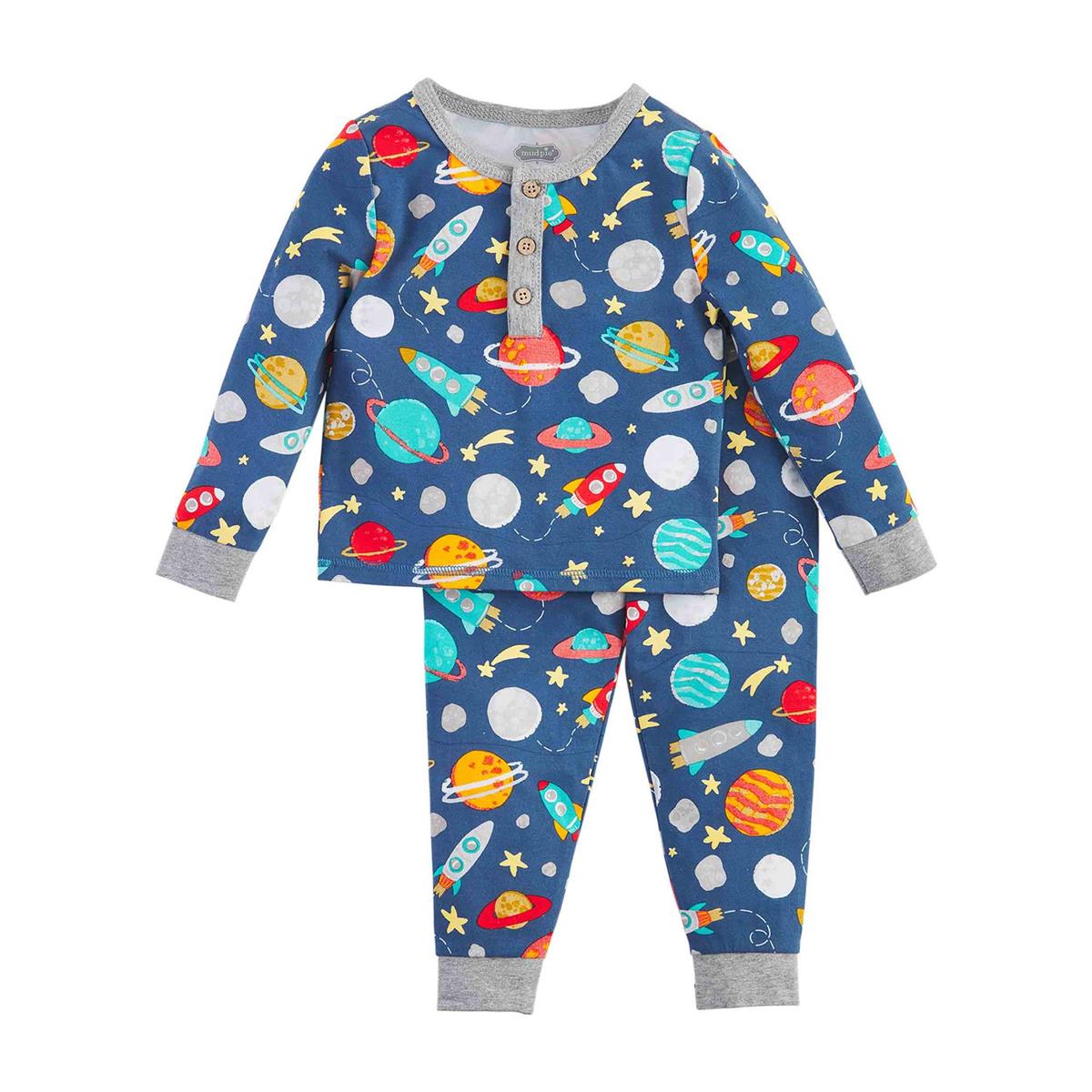 Mudpie Space Glow In The Dark Pajama Set