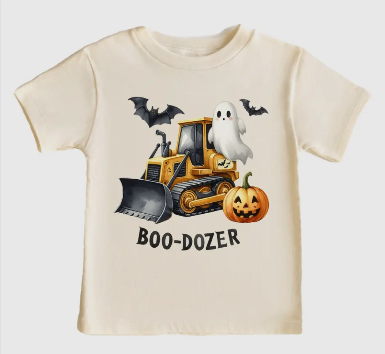Boo-Dozer Halloween Tee-Beige