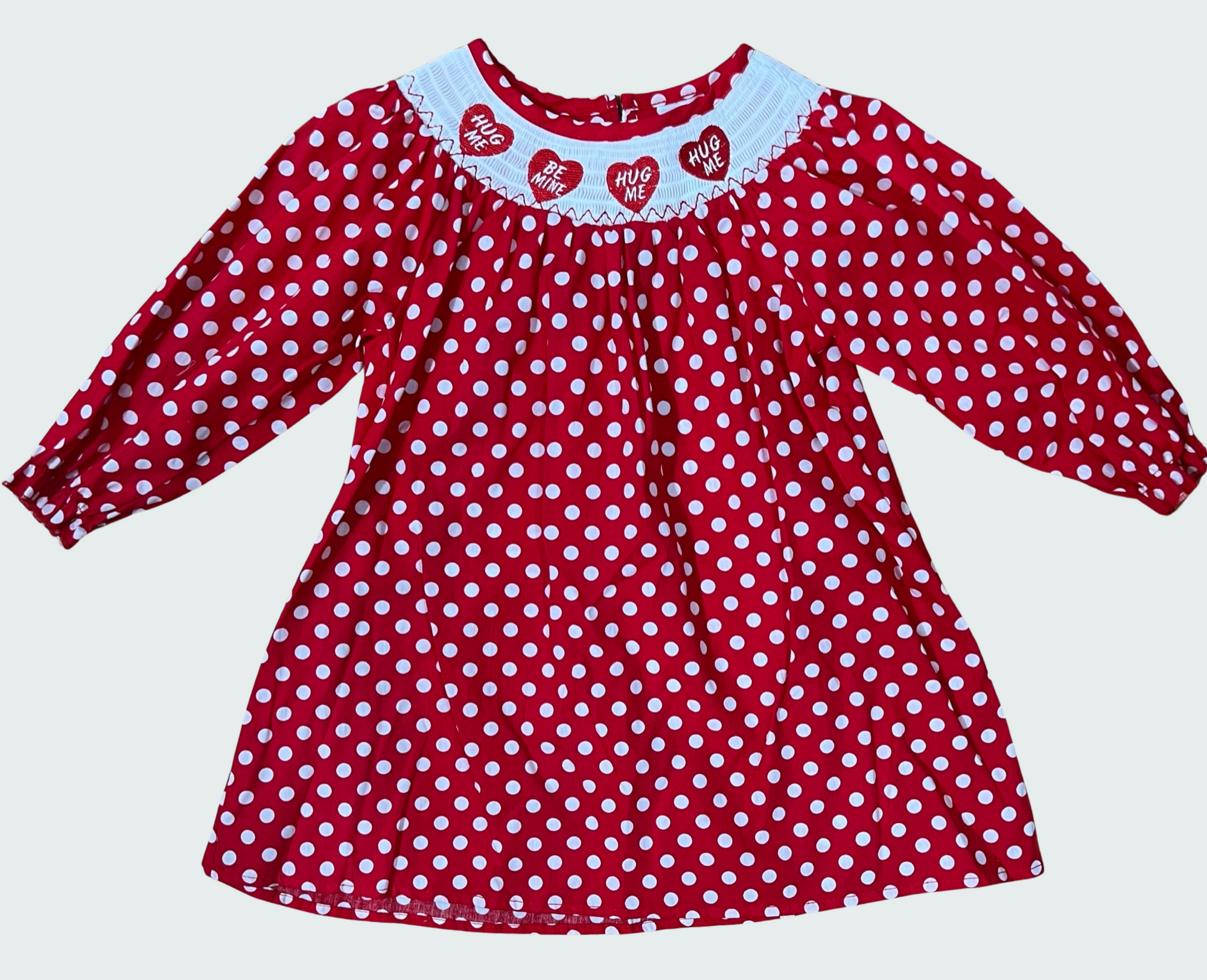 Valentines Conversation Heart Smocked Dress