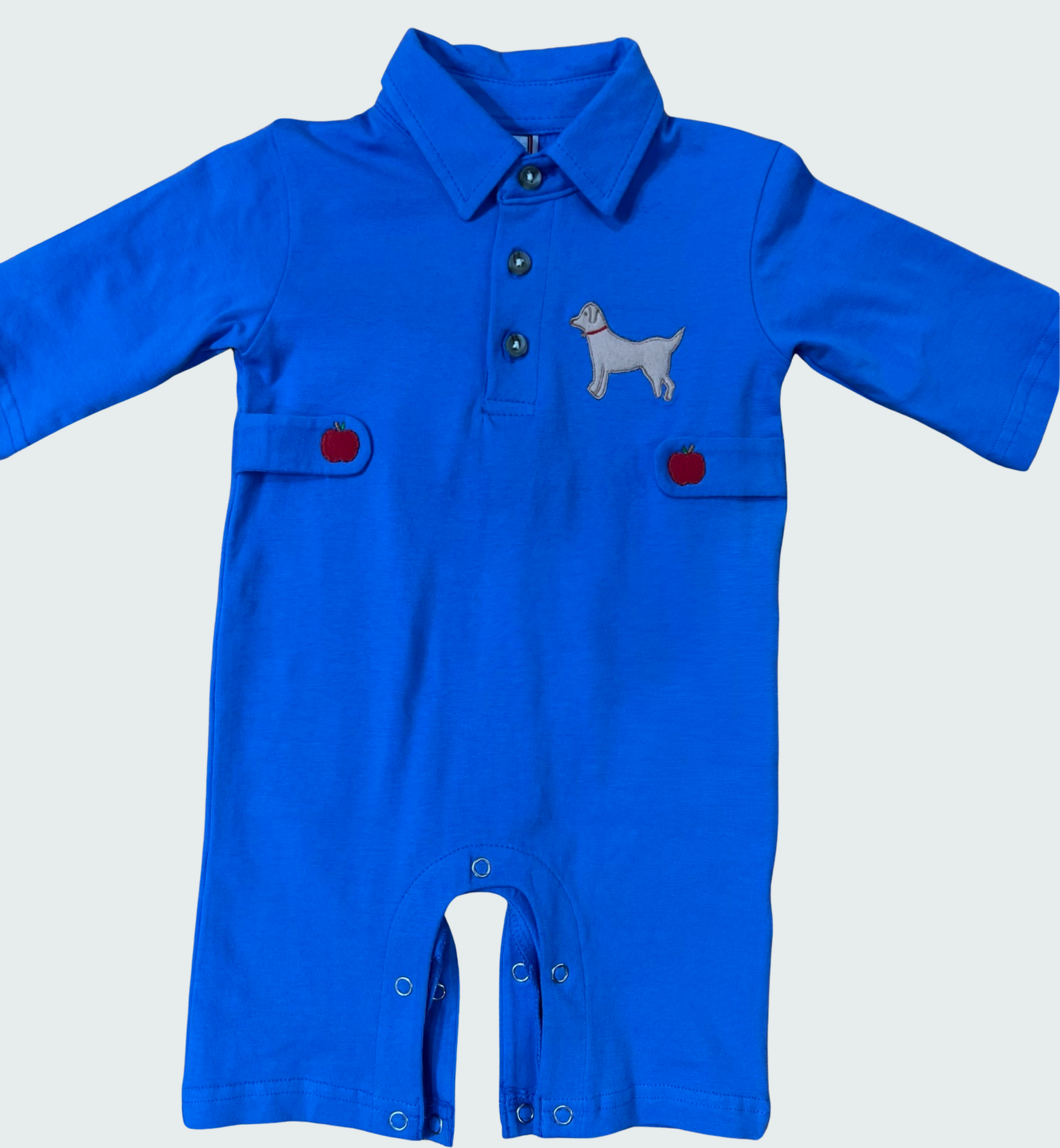 Cotton Kids Boys Apple /Dog Appliqué Longall