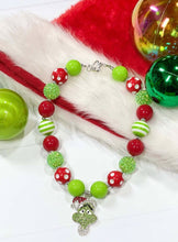 Load image into Gallery viewer, The Grinch Christmas Chunky Bead Necklace
