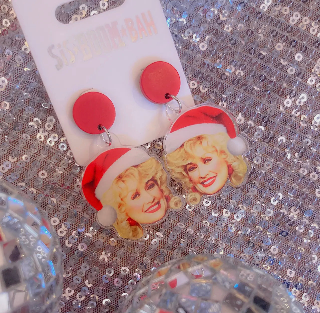 Dolly Parton Christmas Earrings