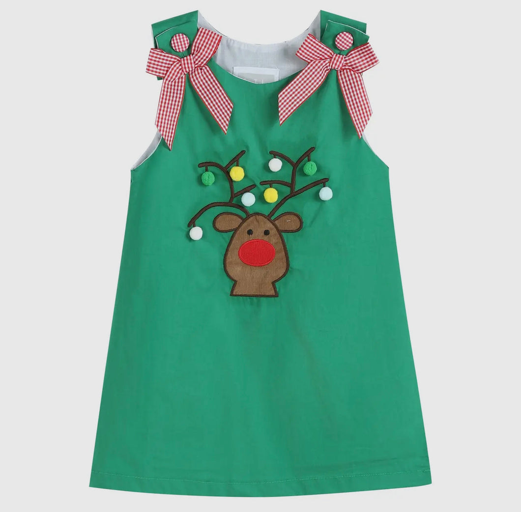 Lil Cactus Reindeer Dress with Pompom