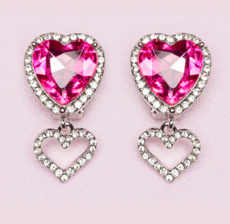 Great Pretenders Boutique Heart Jewel Clip On
Earrings