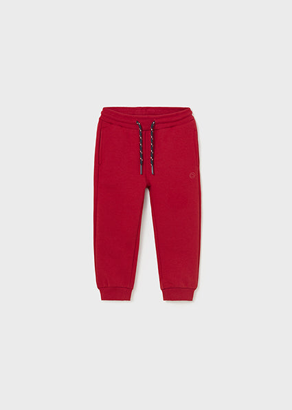 Mayoral Basic Cuffed Fleece Trousers/Joggers-Red