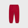 Mayoral Basic Cuffed Fleece Trousers/Joggers-Red