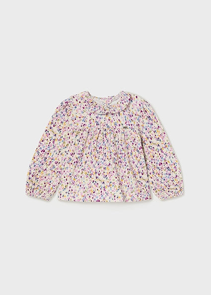 Mayoral floral printed knit blouse