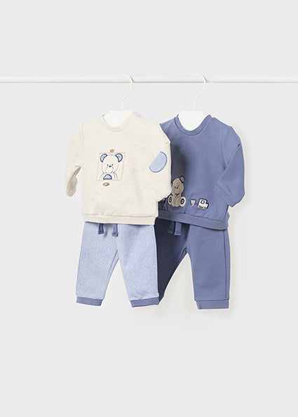 Mayoral 2-piece Bear Applique sweatshirt and pant set