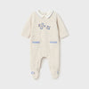 Mayoral velour Airplane Applique Footed Onsie