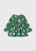 Mayoral Green Sweater Dress With Flower Print