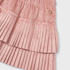 Mayoral Pleated Suede Skirt-Blush