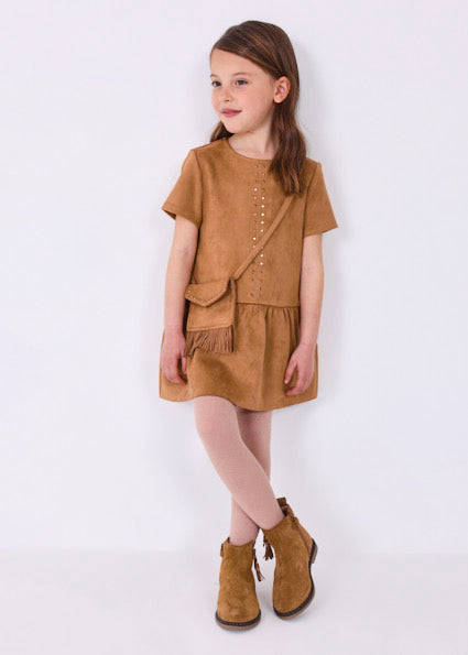 Mayoral Suede Dress with Matching Crossbody Purse