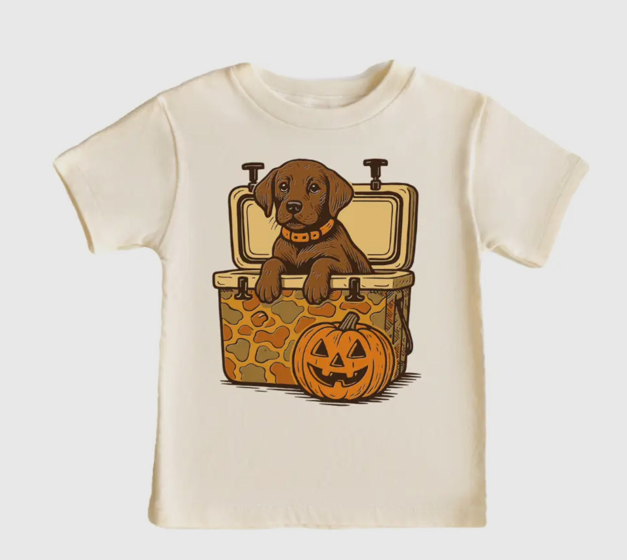 Brown Lab and Camo
Cooler Boys Fall Pumpkin
Tee Shirt-Beige