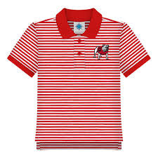 Red & White Striped Polo