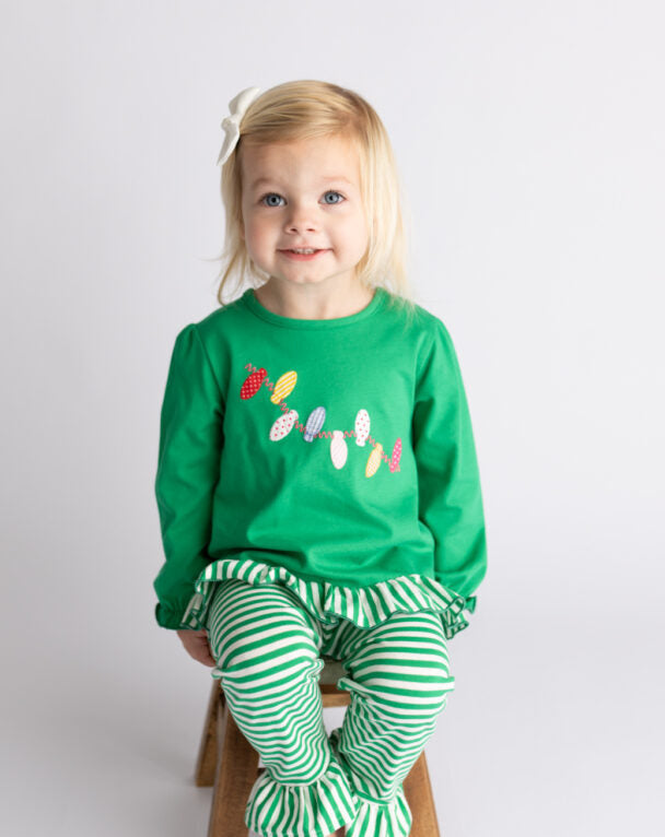 Christmas Lights Ruffle Pant Set