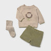 Sweater & Short set with Tights Lion Applique