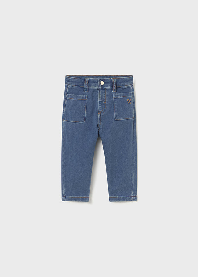 Denim Blue Jeans w/ Adjustable Waistband