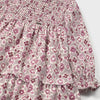 Flower Print Velour Long Sleeve Dress