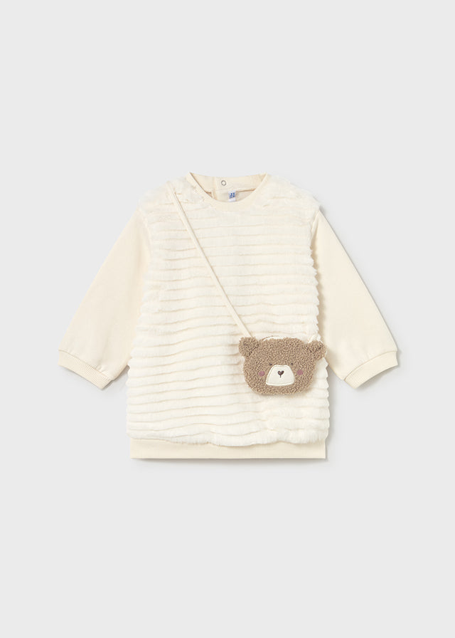 Long Sleeve Fleece Dressw/Bear purse