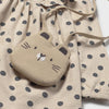 Polka Dot Print Dress with Kitty Bag