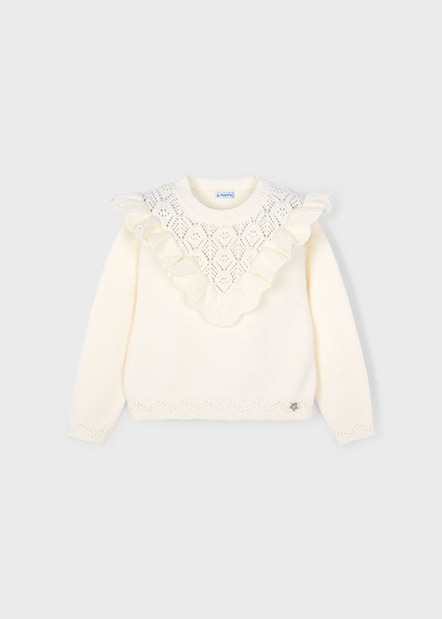 Cream Ruffle Sweater