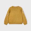 Flower Applique Sweater-Mustard