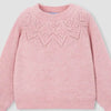 Girls Pastel Pink Openwork Knit Sweater