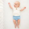 Bear Hugs Hand-Embroidered Diaper Cover Set - Sky