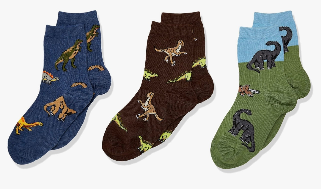 Jefferies Jefferies Socks Construction Dino Crew 6pk