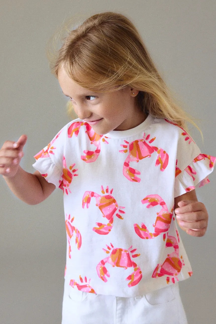 Girl's Crab Print Tee
