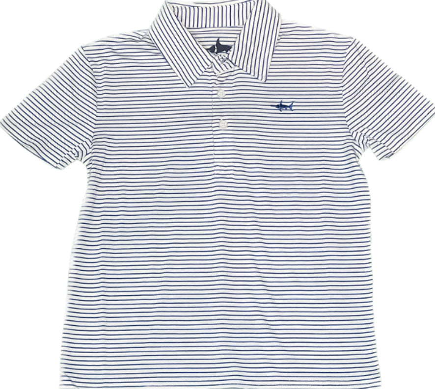 Saltwater Boys Performance Banks Stripe Polo-Royal Stripe