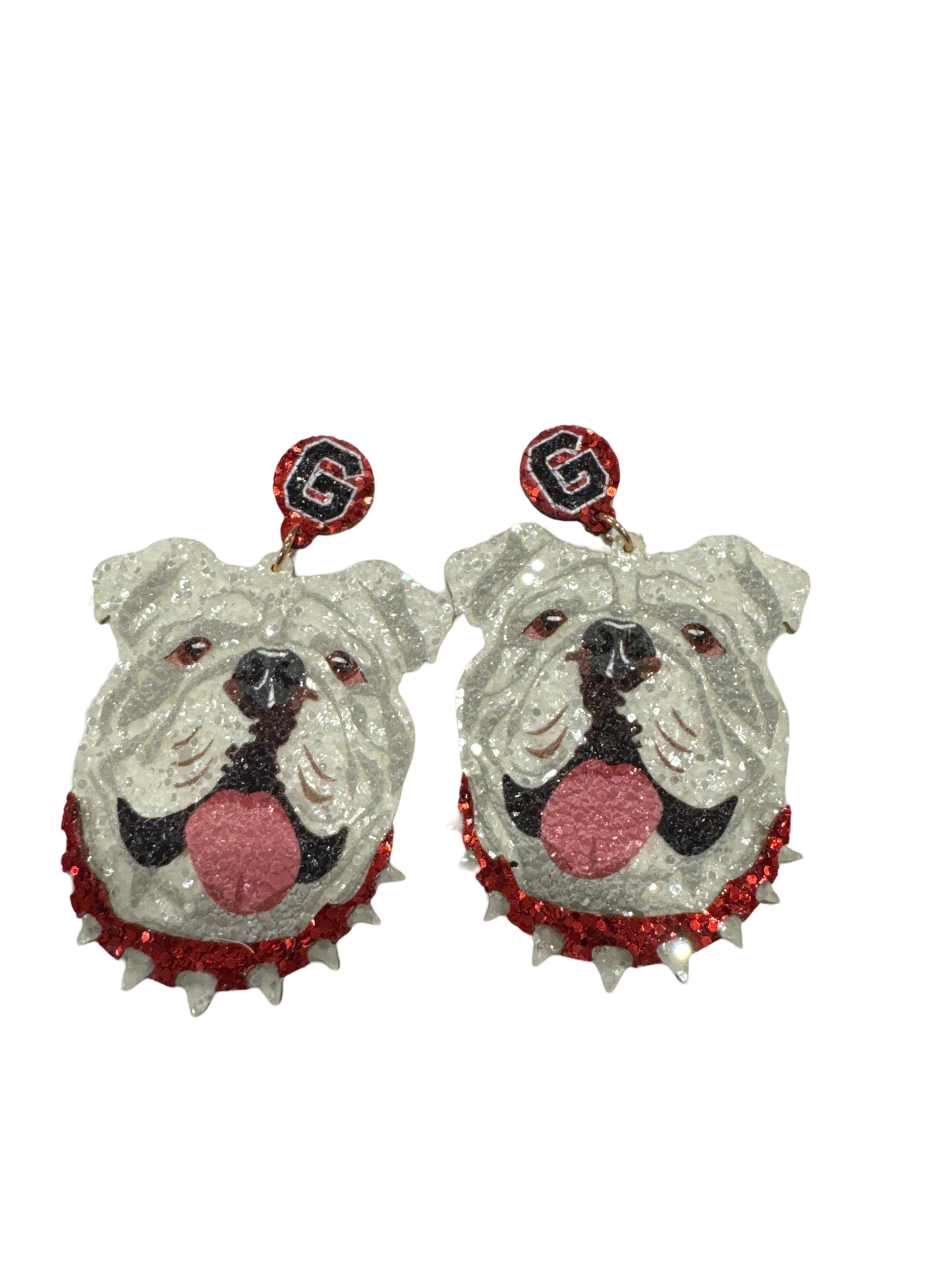 Georgia Bulldog Glitter Matte Earrings