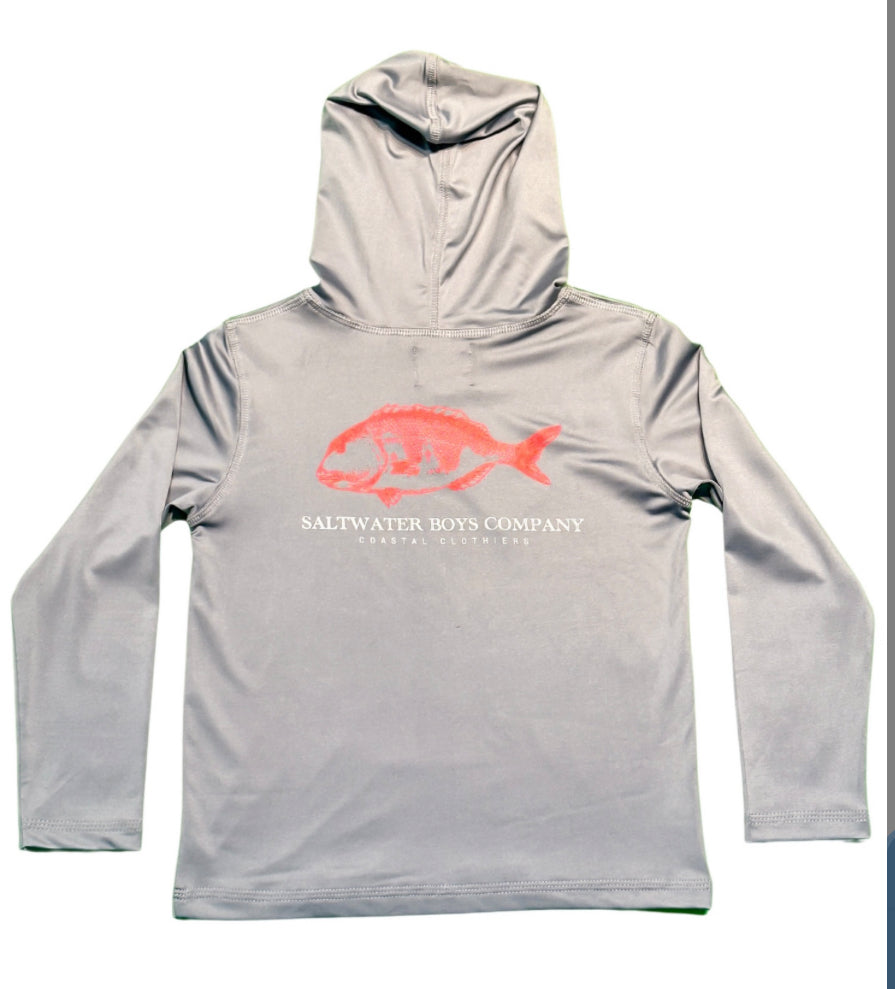 Saltwater Boys Perdido Performance Hoodie UPF 50+ Grey