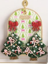 Mudpie Christmas Tree Beaded Earring