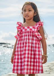 Girls Peony Gingham Dress