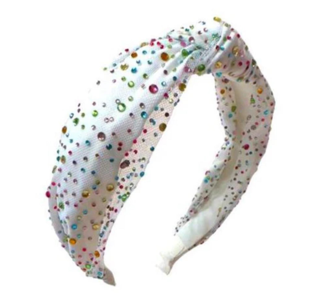 Bari Lynn Tulle Jeweled
Knot Headband - White